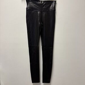 SPANX Women's Faux Leather‎ Croc Leggings, Brown/Black, Small